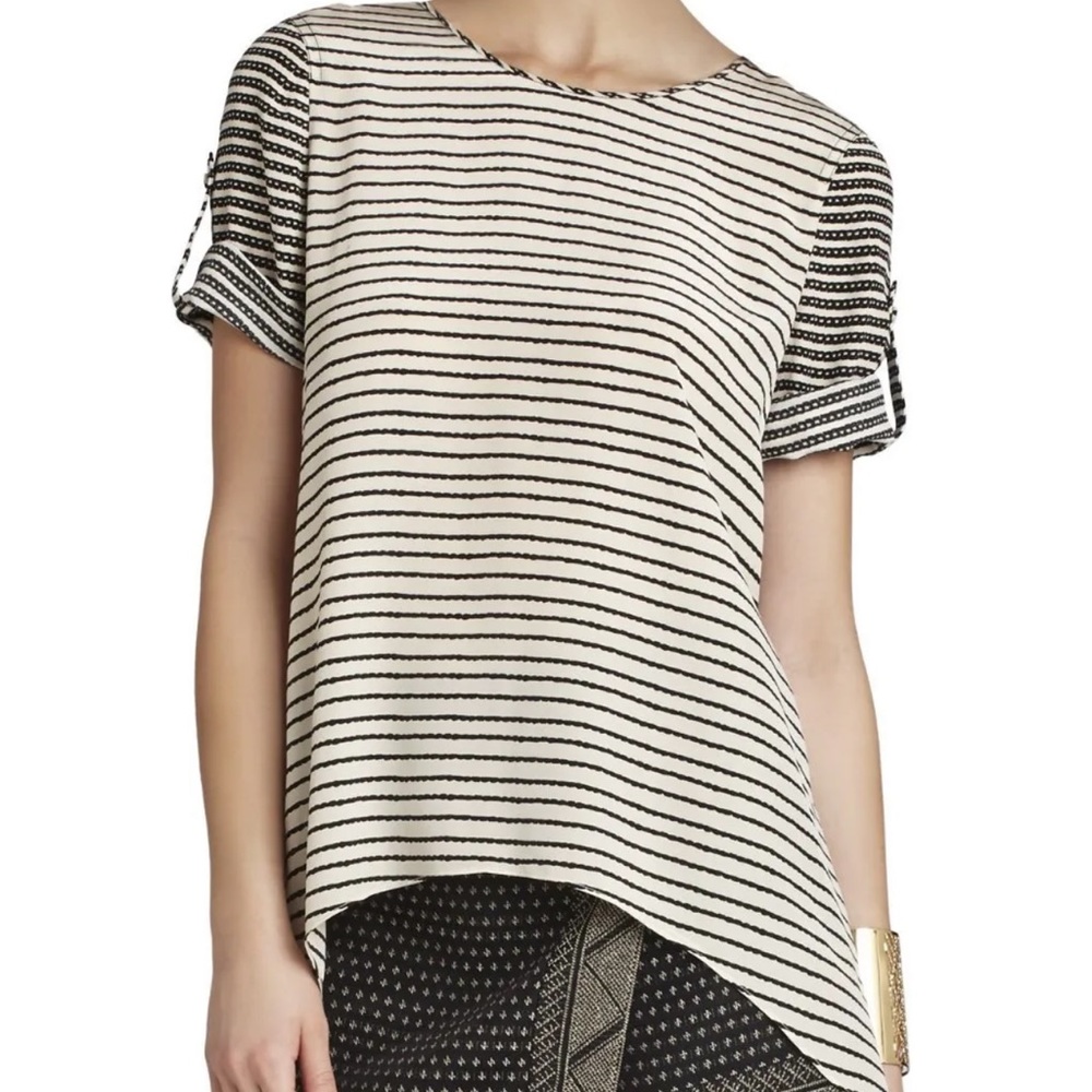 BCBG Max Azria Silk Split-back Top